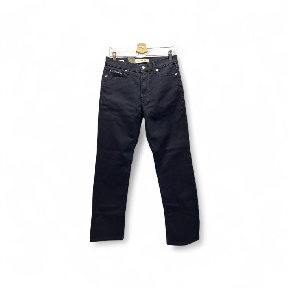Calvin Klein Mens Jeans Straight Fit Vintage CK Navy Stretch Denim 30X30L NWT
